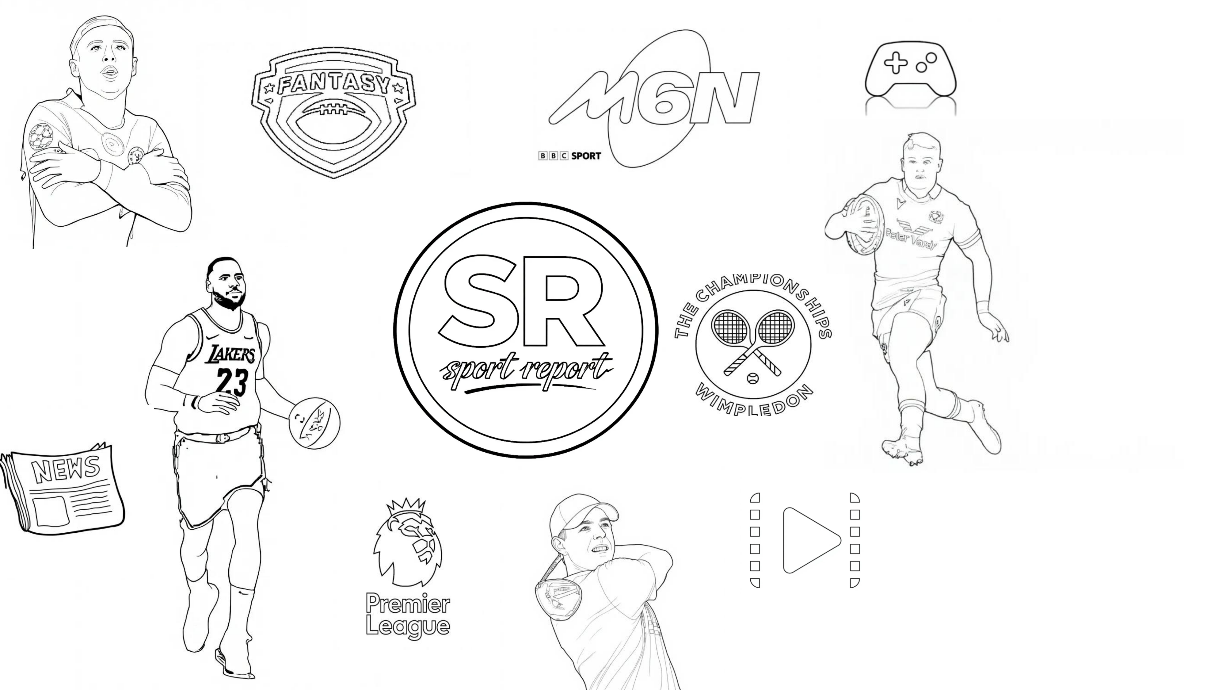 Sport Report Colouring Page